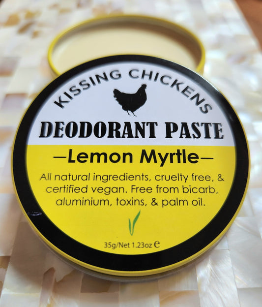 Kissing Chickens Bicarb-Free Natural Deodorant Paste - Lemon Myrtle 35g tin