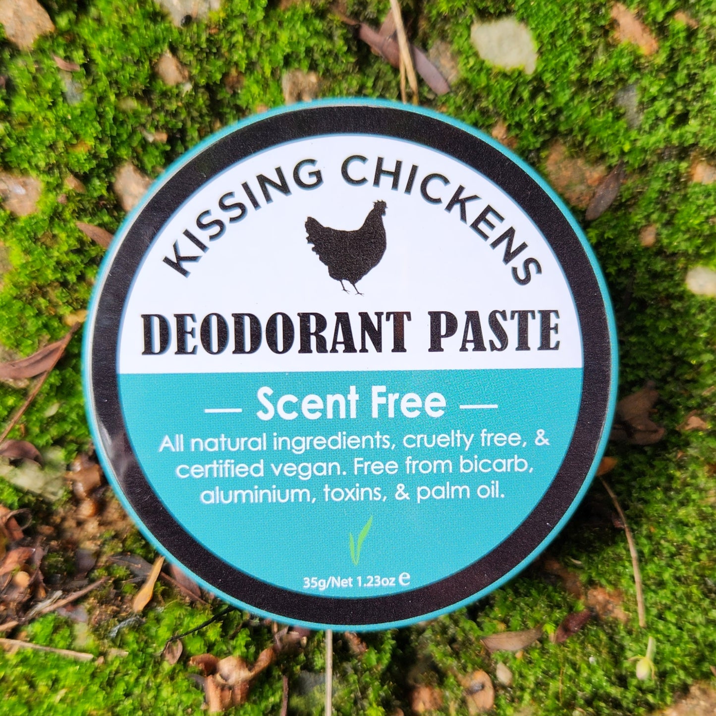 NEW! Kissing Chickens Bicarb-free Natural Deodorant Paste - Scent Free 35g tin