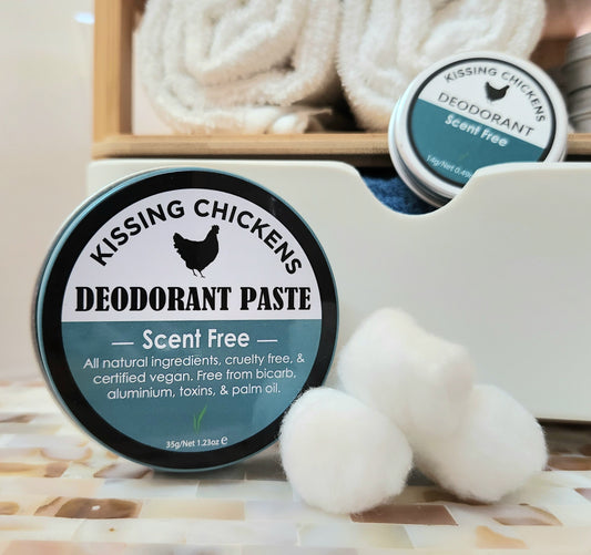 Kissing Chickens Bicarb-free Natural Deodorant Paste - Scent Free 35g tin