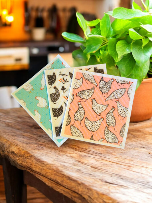 Reusable Kitchen Chicken Patterned Cloths